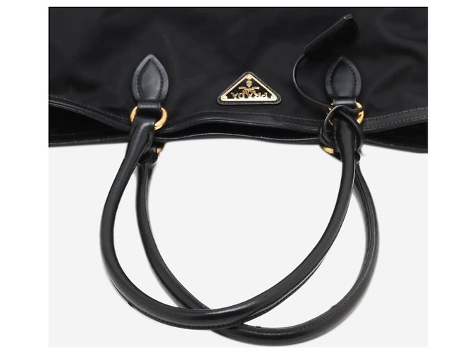 Prada Piccola borsa tote in nylon nera Nero - vista 4