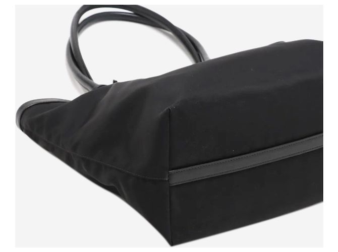 Prada Piccola borsa tote in nylon nera Nero - vista 5
