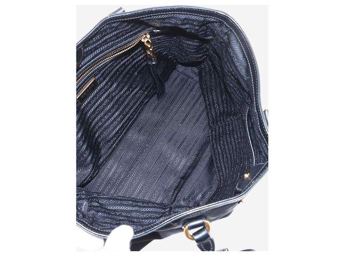 Prada Piccola borsa tote in nylon nera Nero - vista 9