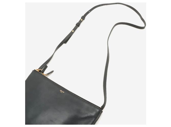 Céline Bolsa de couro Trio preta - vista 5