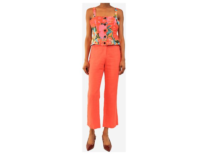 Mara Hoffman Set top e pantaloni in lino rosso - taglia UK 6 - vista 3