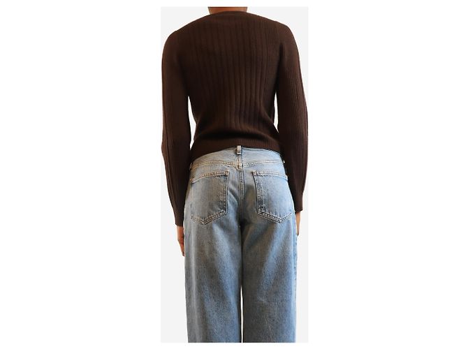 Paige Jeans Brauner Kaschmir-Cardigan - Größe S - Ansicht 2