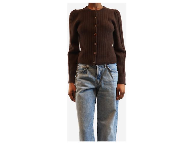 Paige Jeans Brauner Kaschmir-Cardigan - Größe S - Ansicht 3