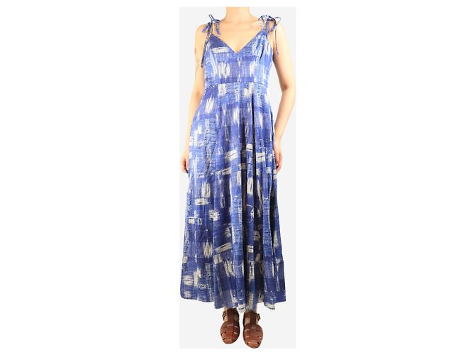 Autre Marque Blaues Ekberg-Maxikleid - Größe M - Ansicht 3