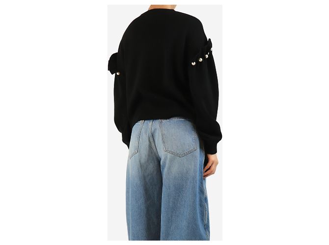 Autre Marque Pull noir Yuki à épaule perle - taille S - vue 2
