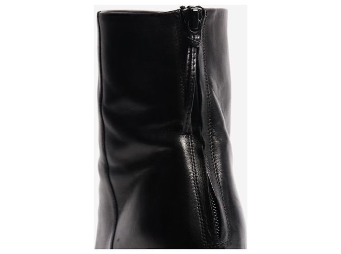 Isabel Marant Schwarze Leder-Ankle Boots mit Blockabsatz - Größe EU 37 (UK 4) - Ansicht 3