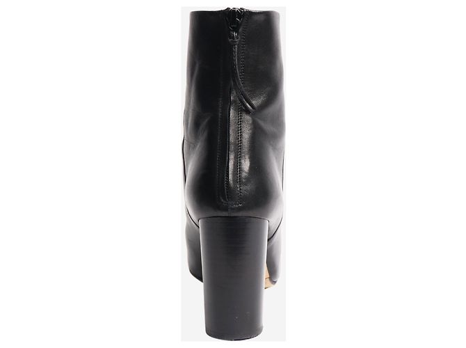Isabel Marant Schwarze Leder-Ankle Boots mit Blockabsatz - Größe EU 37 (UK 4) - Ansicht 4