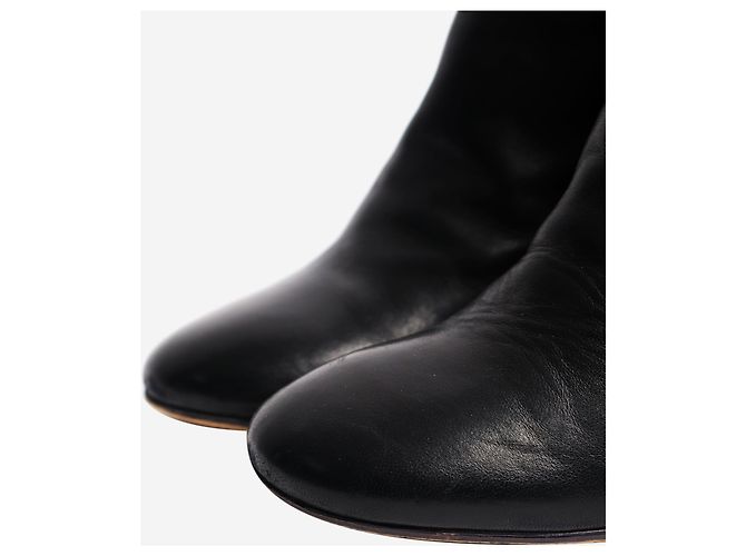 Isabel Marant Schwarze Leder-Ankle Boots mit Blockabsatz - Größe EU 37 (UK 4) - Ansicht 5