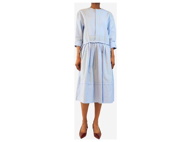 Marni Midi-Kleid aus blauer Baumwollpopeline - Größe UK 6 - Ansicht 3