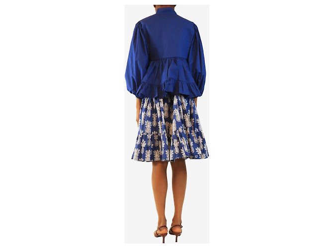 Autre Marque Conjunto de top y falda de popelín de algodón azul - tamaño XS - vista 2