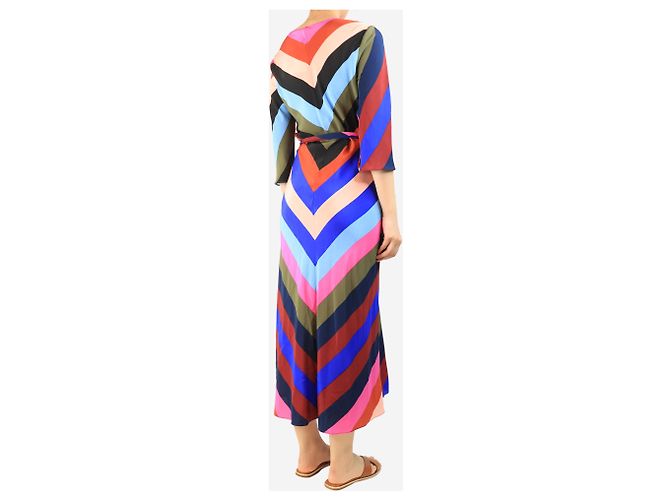 Diane Von Furstenberg Multicolor Chevron Wickelkleid - Größe UK 16 - Ansicht 2