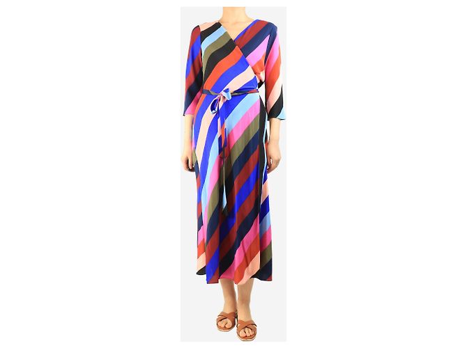 Diane Von Furstenberg Multicolor Chevron Wickelkleid - Größe UK 16 - Ansicht 3