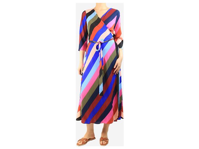 Diane Von Furstenberg Multicolor Chevron Wickelkleid - Größe UK 16 - Ansicht 4