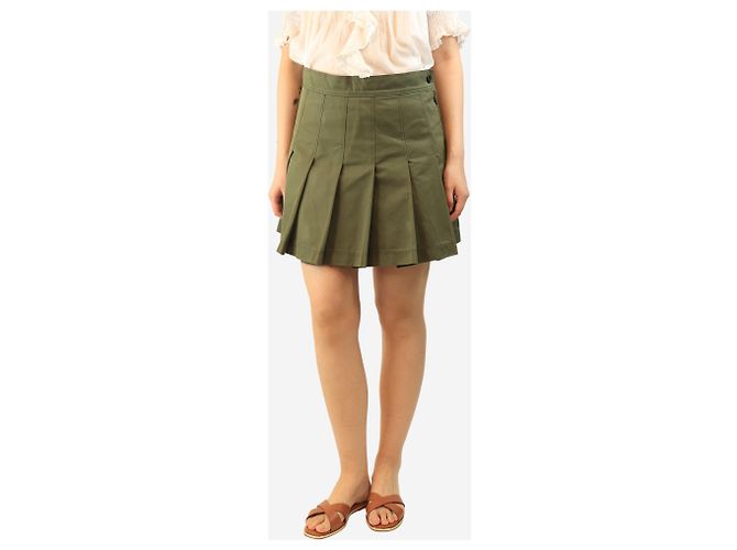 Valentino Falda mini plisada verde caqui - talla UK 10 - vista 4