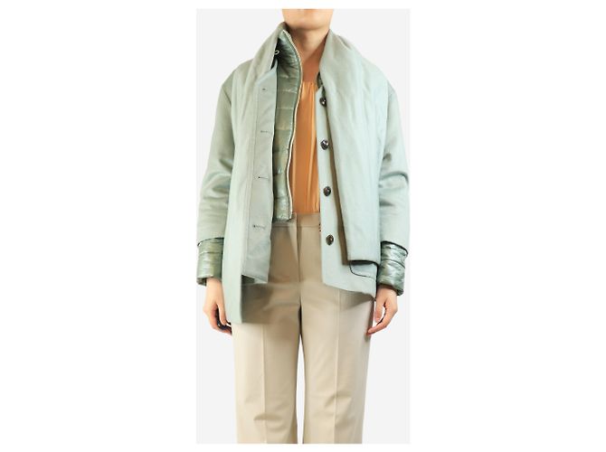 Herno Sagegrüne Kaschmir-Jacke mit Pufferfutter - Größe UK 10 - Ansicht 5