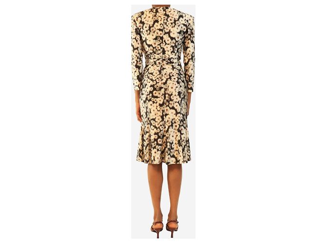Philosophy Di Alberta Ferretti Weißes, floral gerafftes Midikleid - Größe UK 10 - Ansicht 2
