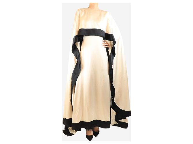 Autre Marque Maxikleid aus neutralem Satin-Seide - Größe M - Ansicht 3