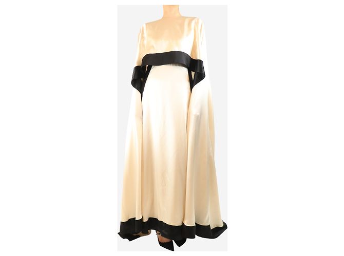 Autre Marque Maxikleid aus neutralem Satin-Seide - Größe M - Ansicht 4
