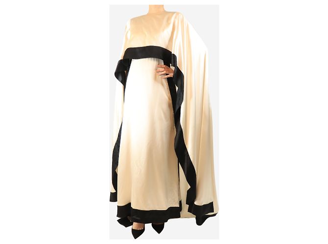 Autre Marque Maxikleid aus neutralem Satin-Seide - Größe M - Ansicht 5