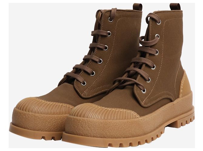 Weekend Max Mara Botines de lona marrón - talla EU 38 Castaño - vista 2