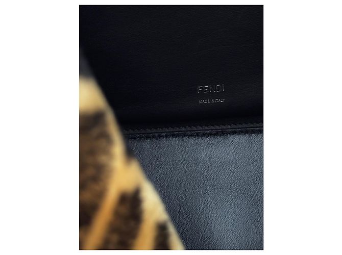 Borsa Fendi Peekaboo X Lite Pelle Marrone Scuro e Pelliccia - vista 11