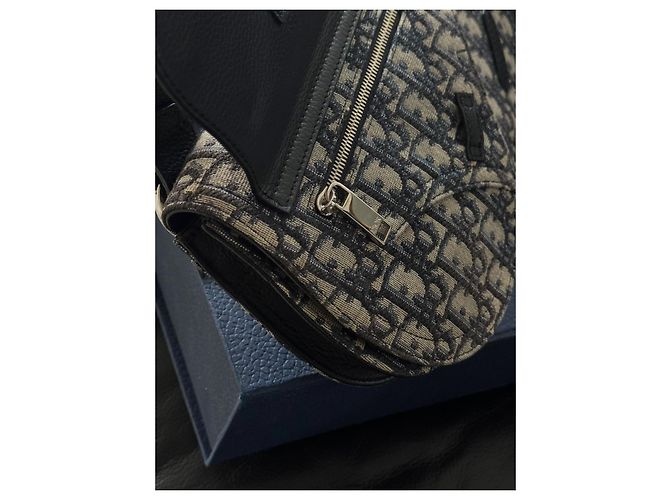 Pochette Saddle Dior Oblique Jacquard Nero Beige - vista 10