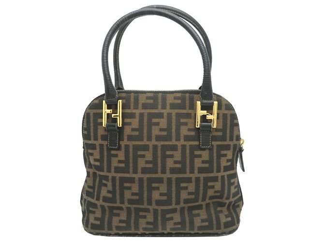 Zucca Borsa a mano Fendi da donna in tela marrone - vista 2
