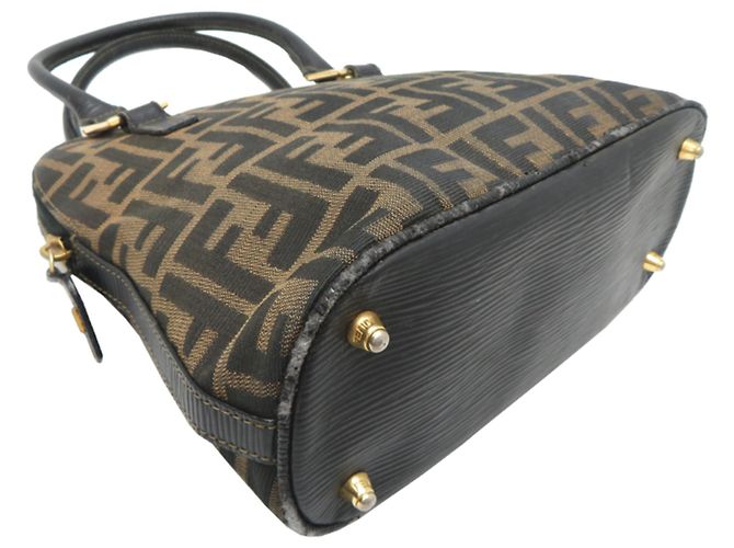 Zucca Borsa a mano Fendi da donna in tela marrone - vista 3