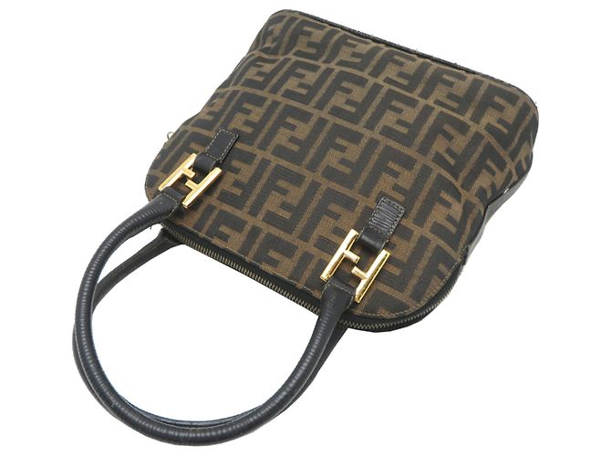Zucca Borsa a mano Fendi da donna in tela marrone - vista 4