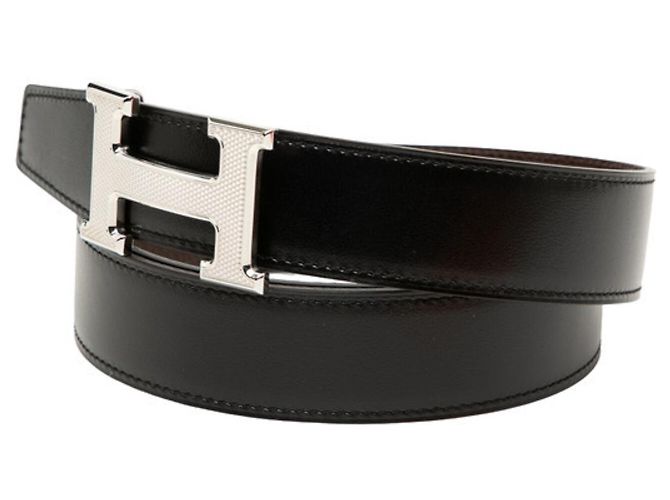 Hermès Constance H Gürtel Braun Schwarz - Ansicht 2