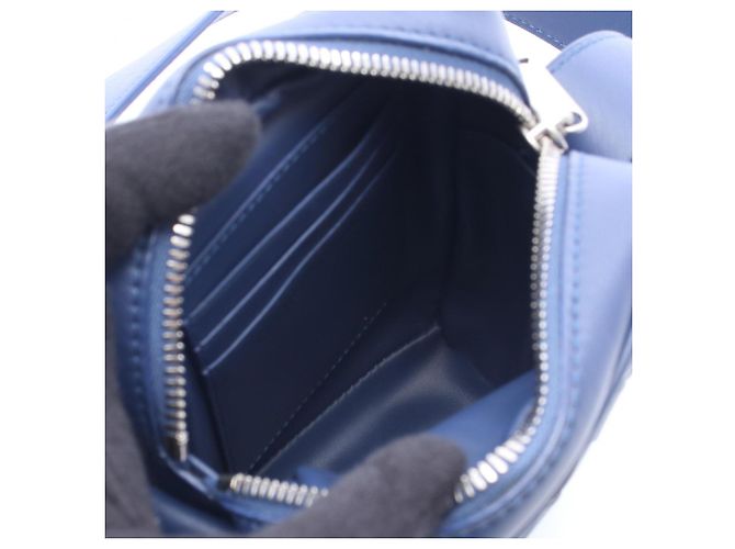 Bolsa Pochette Intrecciato Bottega Veneta Azul marinho - vista 3