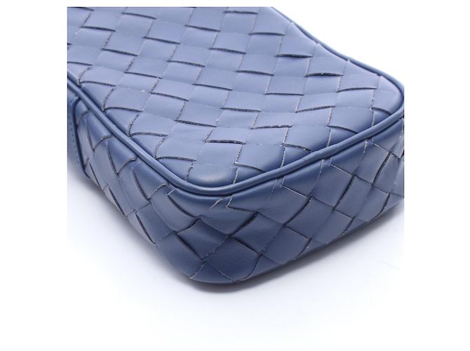 Bolsa Pochette Intrecciato Bottega Veneta Azul marinho - vista 5