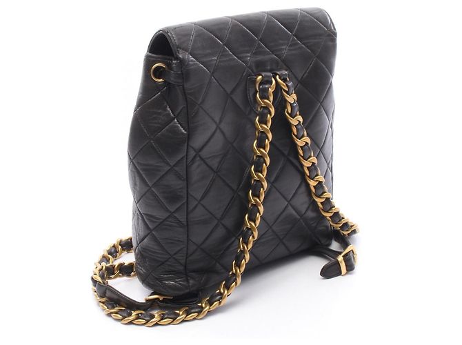 Zaino in agnello nero trapuntato Chanel - vista 2