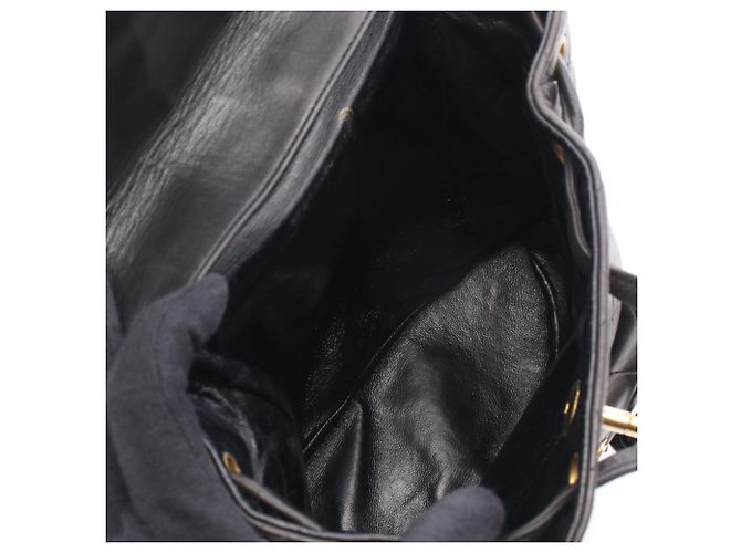 Zaino in agnello nero trapuntato Chanel - vista 3