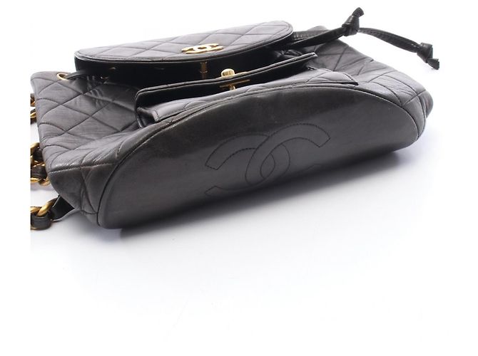Zaino in agnello nero trapuntato Chanel - vista 8