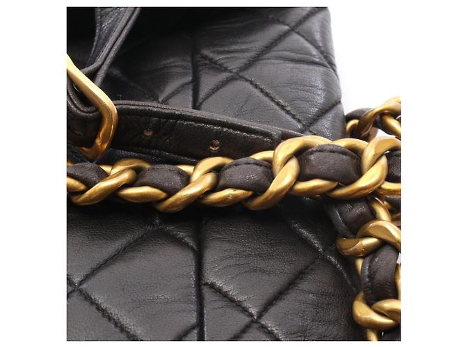 Zaino in agnello nero trapuntato Chanel - vista 9