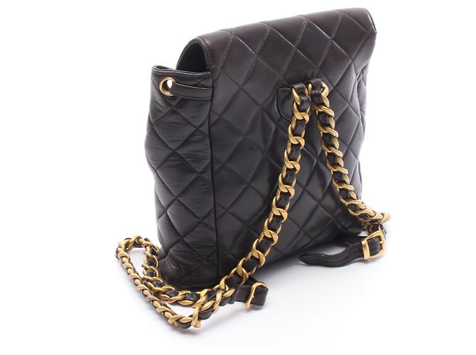 Zaino Matelassé Chanel in agnello nero - vista 2