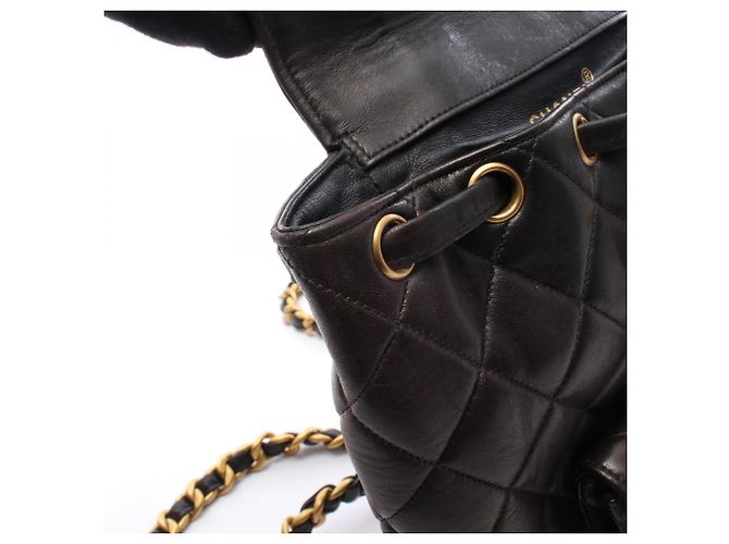 Zaino Matelassé Chanel in agnello nero - vista 8