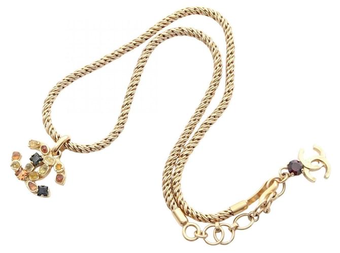 Collana Chanel Coco Mark Gripoix Multicolore D'oro - vista 3