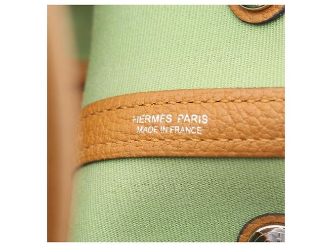 Borsa Tote TPM Garden Party di Hermès Marrone Verde - vista 4