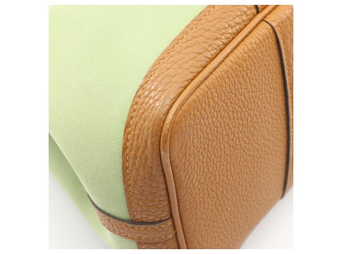 Borsa Tote TPM Garden Party di Hermès Marrone Verde - vista 6