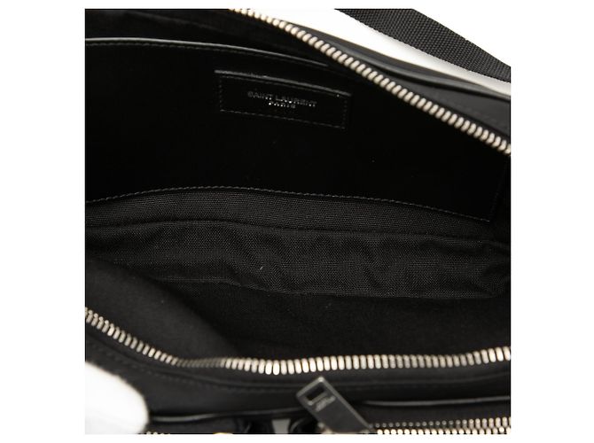 Borsa a tracolla in nylon nero e vernice Saint Laurent - vista 4