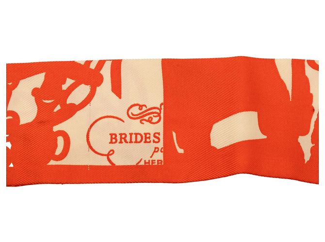 Hermès Orange Brides de Gala Shadow Seidenschal Twilly - Ansicht 3
