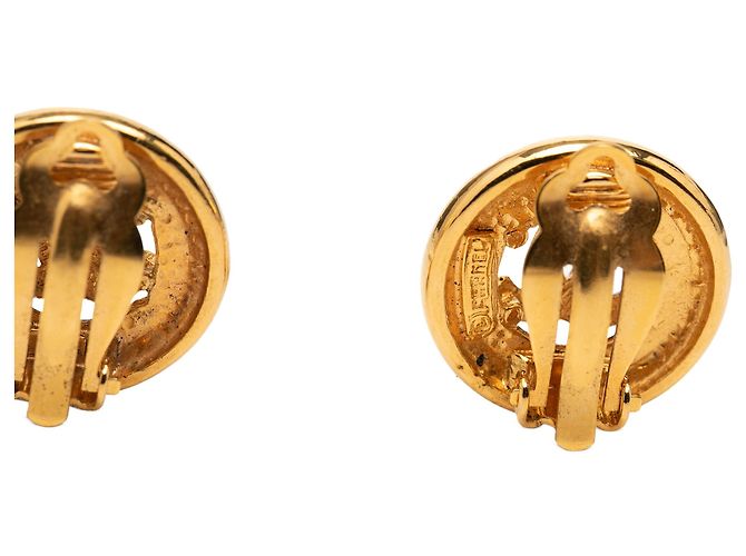 Orecchini rotondi a clip in oro placcato CC di Chanel D'oro - vista 3