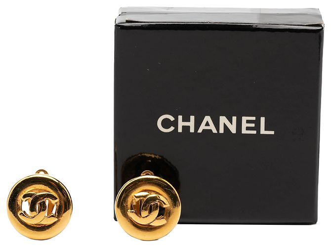 Orecchini rotondi a clip in oro placcato CC di Chanel D'oro - vista 4