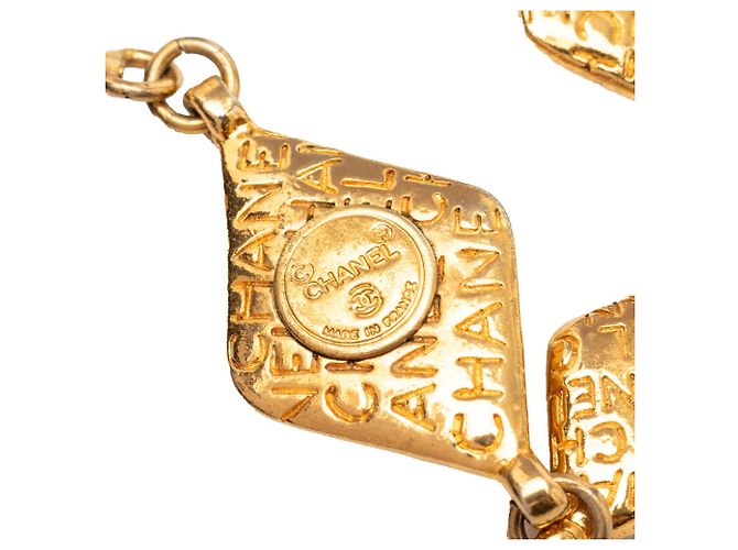 Collana a catena con logo placcato oro Chanel D'oro - vista 2