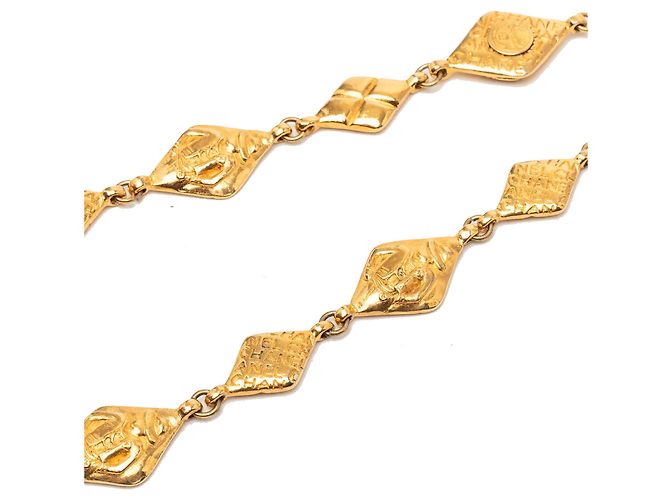 Collana a catena con logo placcato oro Chanel D'oro - vista 4