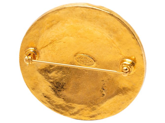 Spilla rotonda placcata oro CC dorato Chanel D'oro - vista 3