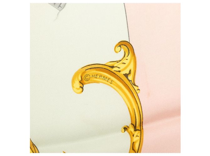 Sciarpa Hermès Carré 90 Bordeaux Porte Oceane Rosa Multicolore - vista 6