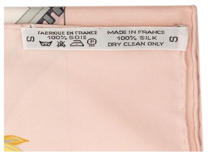 Sciarpa Hermès Carré 90 Bordeaux Porte Oceane Rosa Multicolore - vista 8